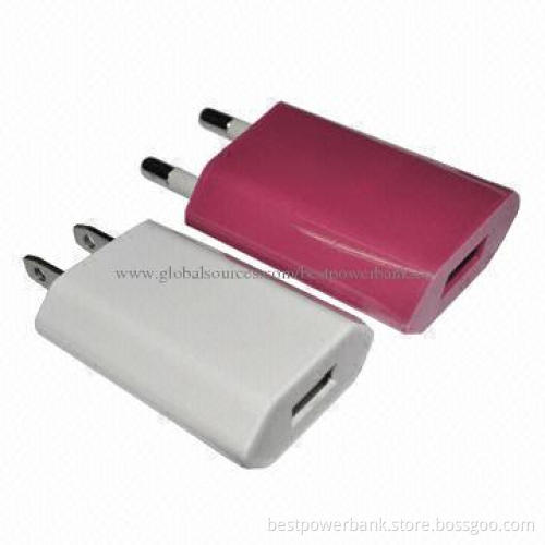 USB Wall Charger with EU/US Plug 700mA/1,000mA